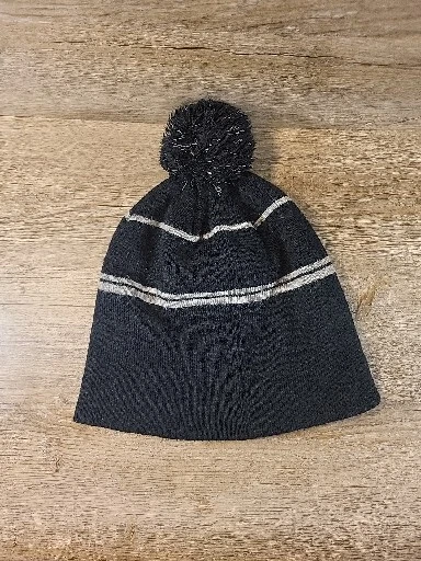 NEFF CO. 男女通用黑色/灰色 Pom 豆豆冬季滑雪帽帽子均码适合大多数 23C — 第 3/4 张图片