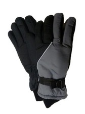 Aquarius Boys Gray  Black Snow  Ski Gloves Thinsulate Insulated Wrist Strap