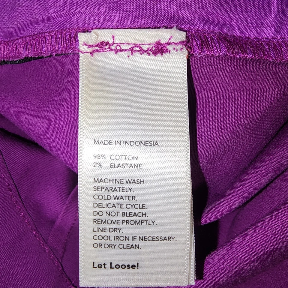 Pantalones al tobillo Kate Spade Saturday para mujer morados con rayas negras pierna ajustada talla 8 Foto 4 de 4