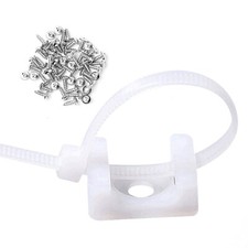 50 Pcs White Cable Tie Base Saddle Type Mount Wire Holder, Cable Zip Ties wit...