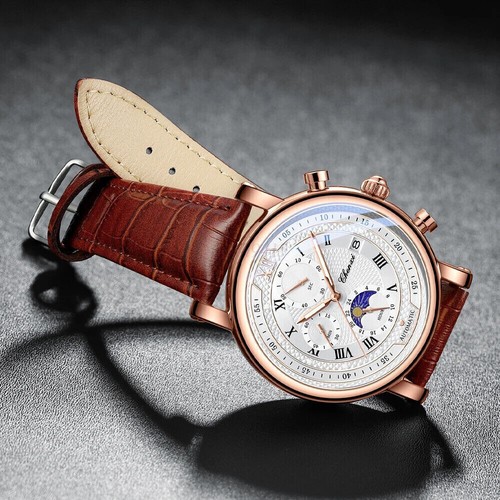 SALE - Watch Male Roman Numeral Chronograph Wristwatch Luminous Men Quartz Watch - Picture 9 of 23