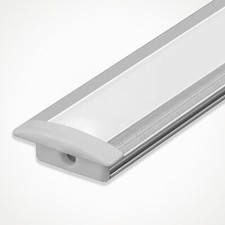 LED Aluminium Profile w/ Cover & End Caps LEDBRITE 2M / 6.6FT Recessed Chrome