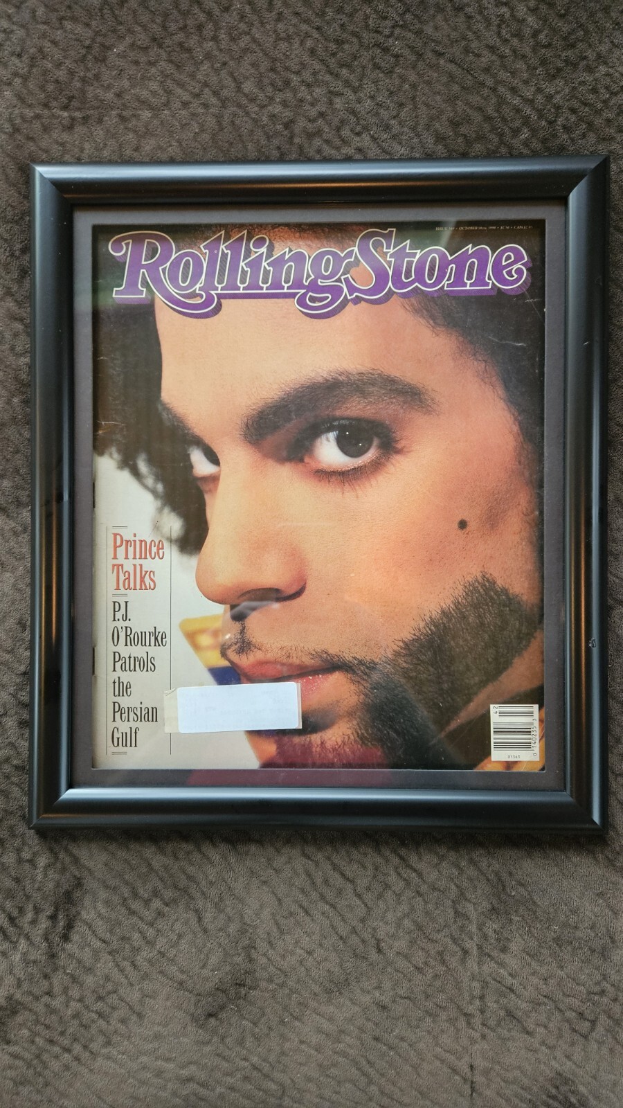 Prince Framed wall hanging full Rolling Stone Magazine #589 Oct. 1990