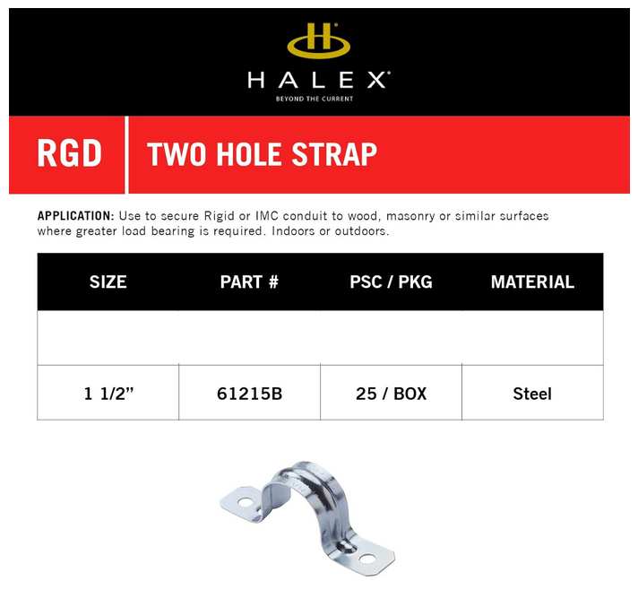 Halex 1/2 in. Rigid 2-Hole Conduit Straps (10-Pack) 26121 - The Home Depot