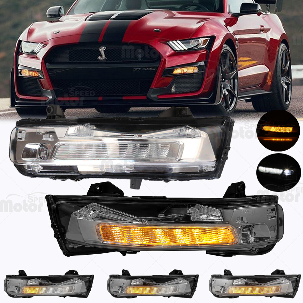 For Ford Mustang 2018 2019 2020 2021 2022 DRL LED Fog Lights W