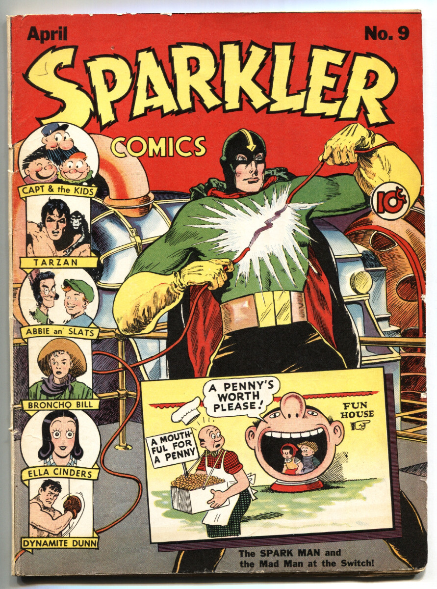 Sparkler #9 1942- SPARKMAN COVER- Tarzan Golden-Age