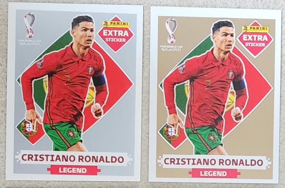PANINI EXTRA Sticker Cristiano Ronaldo Gold Silver bronze