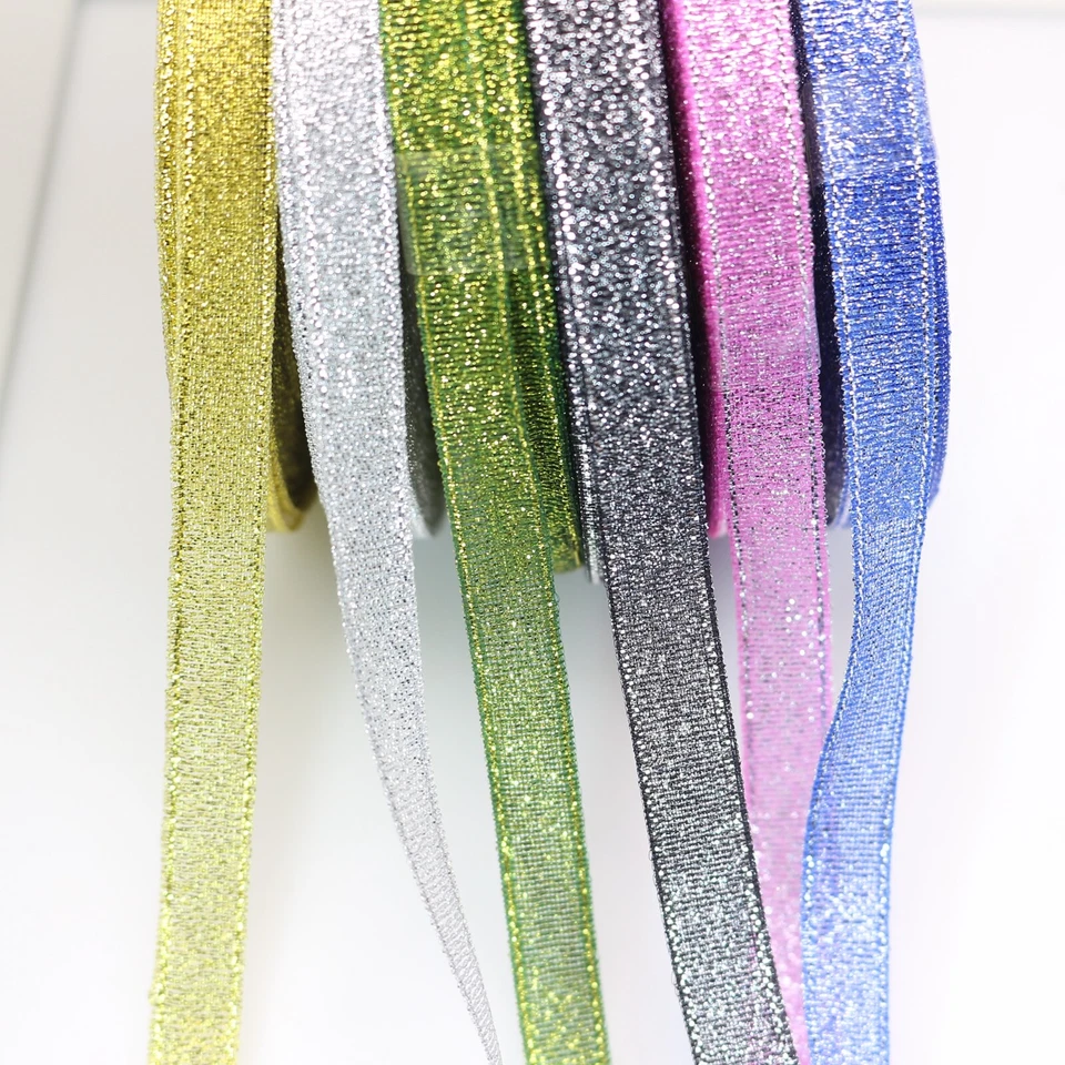 25 Yards 3/8" (10mm) Sparkly Metallic Ribbon Wedding Christmas Wrap Craft DIY - Image 4 of 4