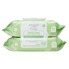 Beauty Exfoliating Wet Cleansing Make up Remover Facial Wipe, Twin Pack