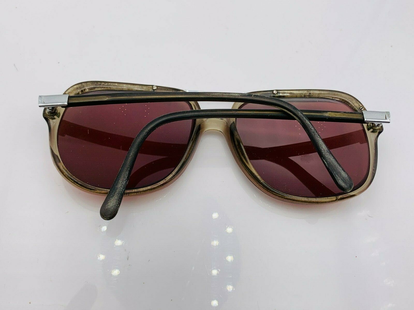 Vintage Silver Gray Translucent Pilot Sunglasses … - image 5