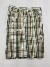 Boys Shorts Faded Glory Size 16 Cargo Plaid Green Gray White A8