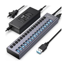 ACASIS Powered USB Hub,16 Ports USB 3.0 Data Hub, Individual On/Off Switches,...