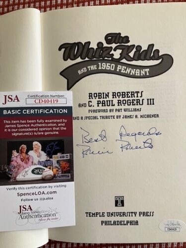 Robin Roberts HoF Signed Book The Whiz Kids And The 1950 Pennant HC Auto - JSA - Picture 2 of 2
