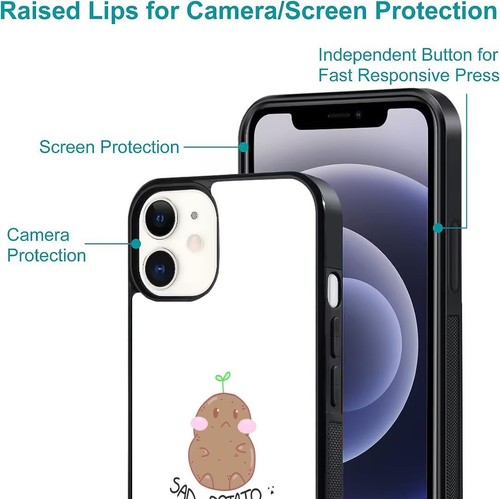 Sad Potato Cartoon For iPhone SE XS XR Max 5 6 7 8 Plus Anti scratch Cover - Picture 18 of 25