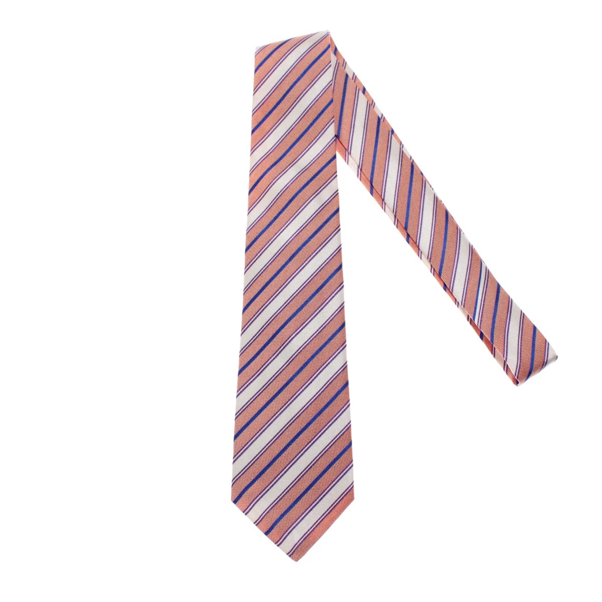 Cravate Kiton Napoli 100% Soie - 7 Plis, Rayures Brunes Texturées, Largeur 10cm - OCCASION