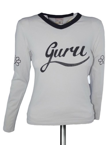 guru maglia t shirt donna bianco manica lunga s small | eBay