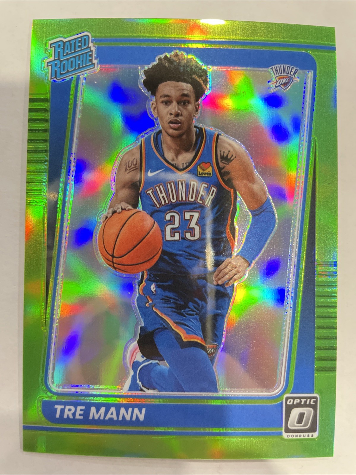 2021-22 Panini Donruss Optic - Rated Rookie Tre Mann #168 Lime Green /149