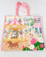 Uber Cool TJ Max Reusable Tote Bag, Dogs Around Town, Riding a Carousel