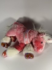 Toys R Us Animal Alley Pink Unicorn Plush Stuffed Animal White Hooves