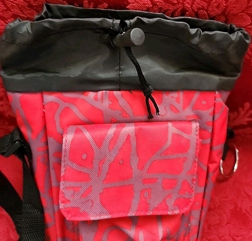 Borsa pranzo isolata AARP rossa nera grigia tracolla tasca coulisse tote bag - Foto 8 di 8