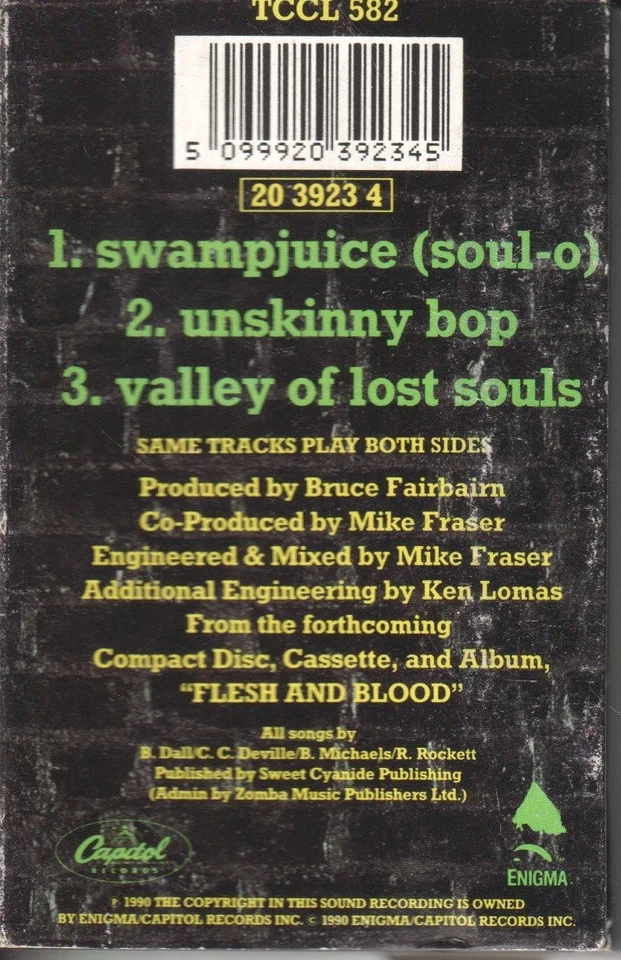 Poison Unskinny Bop cassette UK Capitol 1990 cassette single in card outer slip - Image 2 of 2