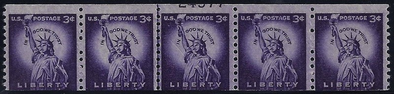 1057 - Miscut Error / EFO PNC5 Line Strip W/Part Pl# 24977 "Liberty" Mint NH