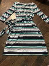 Banana Republic Dress Size Small Striped Stretch Jersey Knit Belted
