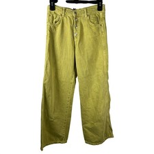 ZARA Kids Girls Wide Leg Button Fly Jeans Yellow Size 13 14 CM 164