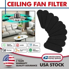 10Pcs Ceiling Fan Filters for Blades Activated Coconut Shell Large Black Durable