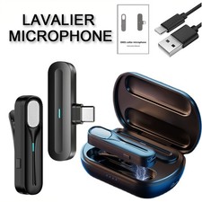 Wireless Lavalier Microphone for Android/iPhone with Charging Case for CellPhone
