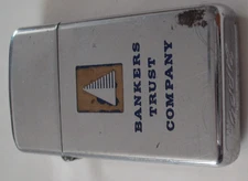 Vintage Zippo Lighter Slim Advertising Bankers Trust Company,