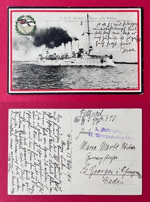 Postcard Kaiserl. Kriegsmarine 1st WW 1916 SMS Bremen Small Cruiser (166964