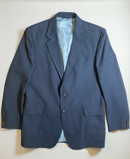 Haggar 42L Gray Micro Check Mens Sport Coat Suit Jacket Blazer 2 button