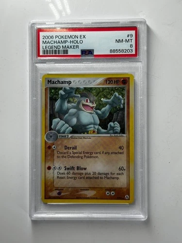 2006 POKEMON EX LEGEND MAKER MACHAMP #9/92 RARE HOLO FOIL PSA 8