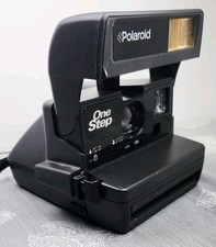 Vintage Polaroid One Step 600 Camera Black w Strap AutoFlash FixedFocus Untested