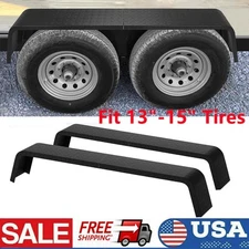 2 Pack Tandem Axle Trailer Fenders For 13"-15" Tires Utility Trailer Heavy Duty 