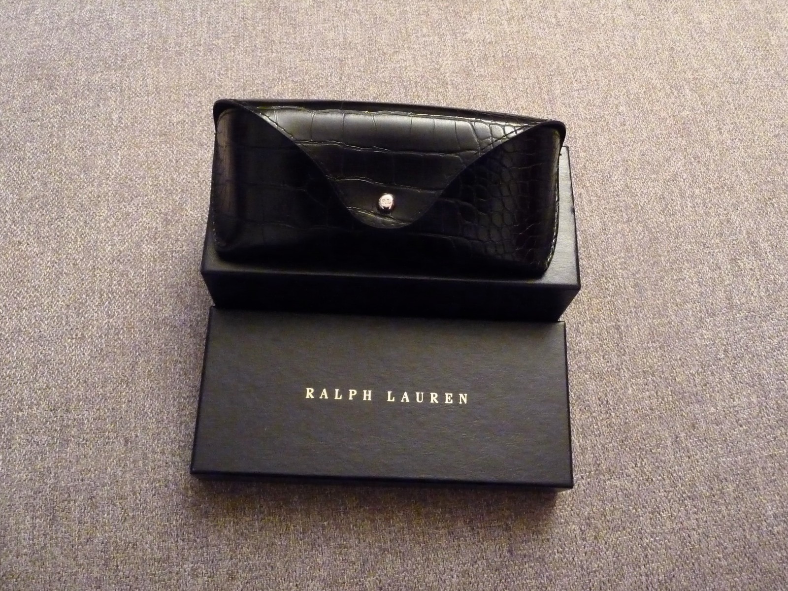 Étui à lunettes Ralph Lauren noir rigide anti rayures