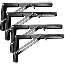 4PCS 12 Inch Folding Shelf Brackets 242lbs Heavy Duty Metal Collapsible Shelf