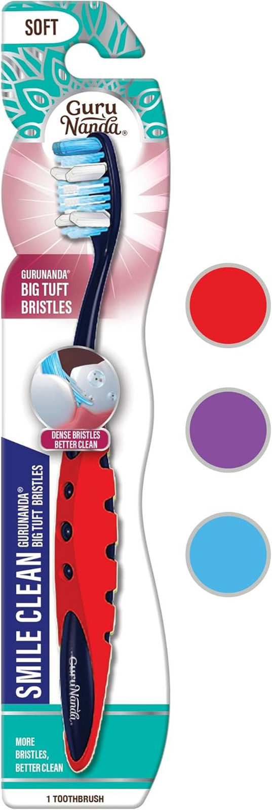 Smile Clean Toothbrush-Big Soft Bristles-Helps Clean Plaque,