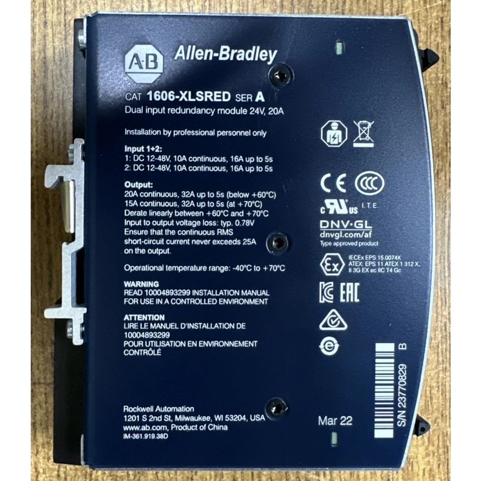 ALLEN-BRADLEY 1606-XLSRED REDUNDANCY MODULE 24V 20A NEW IN BOX - Image 3 of 4