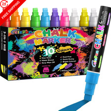Window Chalk Markers for Cars Glass Washable, 10 Colors Jumbo 10 pack 10mm
