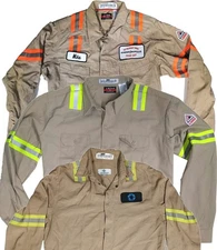 Used Flame Resistant FR Hi Vis Reflective Work Shirts Bulwark Carhartt and other
