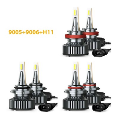6x AUXITO 9005 H11 9006 Combo LED Headlight Lamp High Low Beam 6000K Super White