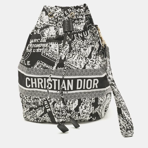 Pochette Dior noir/blanc Plan De Paris nylon Diortravel