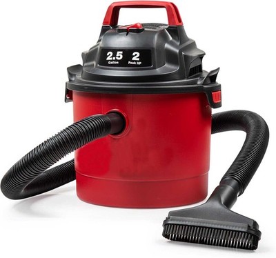 Aspiradora en seco y húmedo de 2.5 galones* y 2 HP pico, con montaje en pared