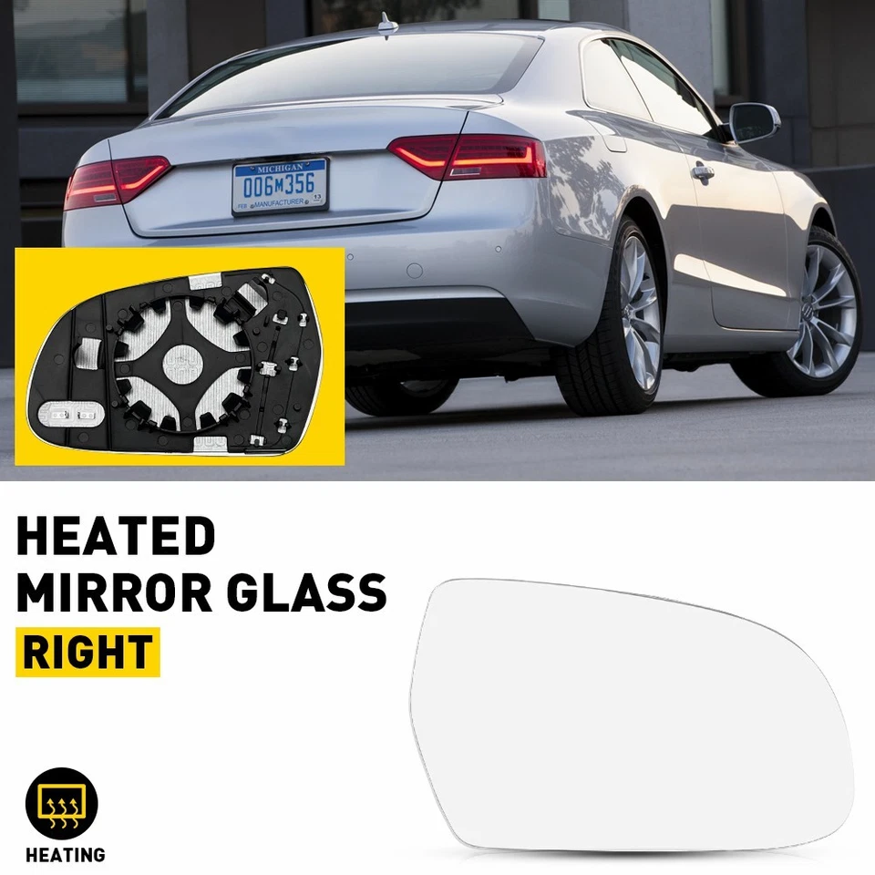 Mirror Glass for Audi 2010-2016 A4/2010-2017 Audi A5 Right Side Passenger RH - Image 3 of 4