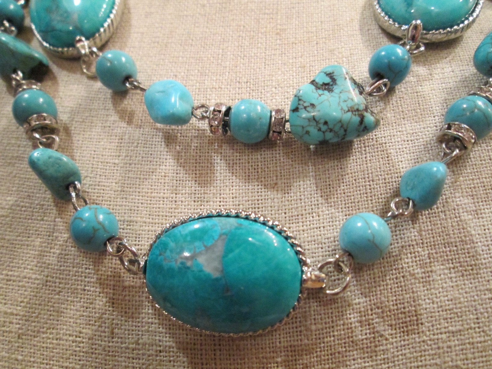 Stauer Turquoise Silver Plated Statement beaded N… - image 3