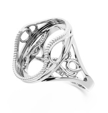 Silver Ring Blank   15x20mm Oval Bezel Cup  DIY Fine Jewelry Mount for Resin