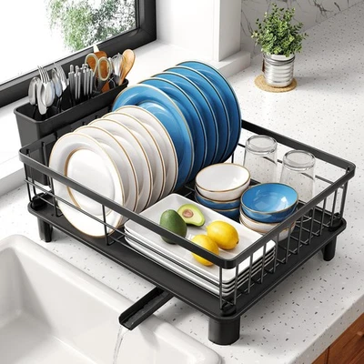 SNTD Dish Drying Rack - Small Dish Rack for Kitchen Counter, Stainless Steel