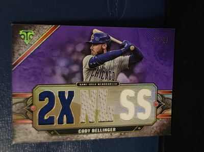2024 TOPPS TRIPLE TREADS RELIC CARD 27/27 CODY BELLINGER #TTR-BEL2 CHICAGO CUBS